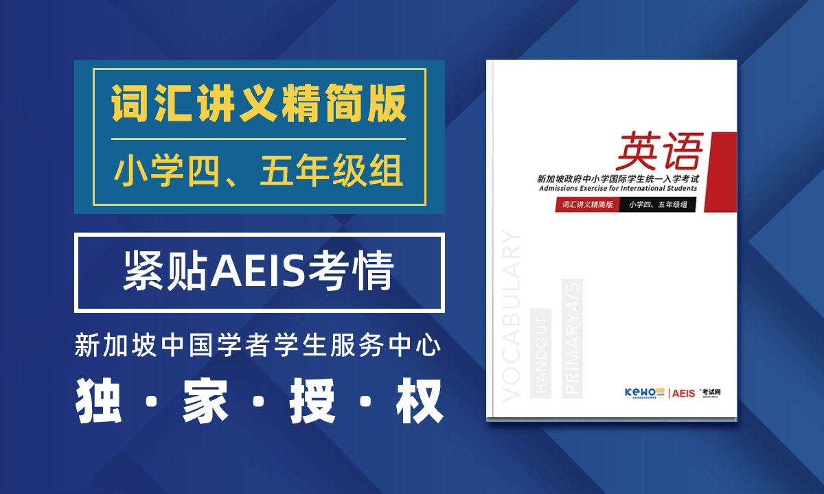 AEIS考试小学四、五年级英文词汇讲义精简版